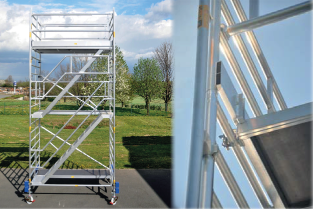 Ponts roulants alu 7500 avec escalier 250 x 150 cm