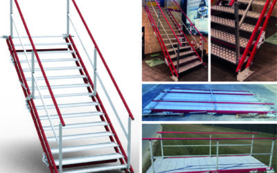 Escalier convertible en rampe et passerelle